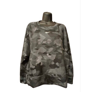 Nike Dri-FIT Women's Gray Camo Pullover Sweatshirt - Size XL - JC400